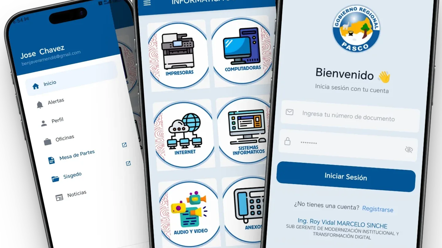 Gorepa Móvil — App del Gobierno Regional de Pasco para que un ciudadano registre su requerimiento y vea en qué va.