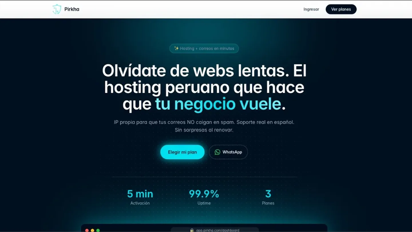 Hosting peruano que se activa solo: el cliente elige plan, paga en línea y recibe su servicio funcionando.
